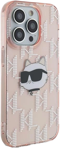 Etui Karl Lagerfeld IML Choupette Head & Monogram do Apple iPhone 14 Pro Pink (KLHCP14LHKLPCHP) - obraz 4