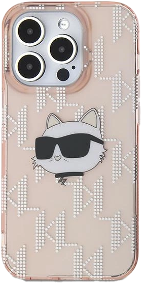 Etui Karl Lagerfeld IML Choupette Head & Monogram do Apple iPhone 15 Pro Max Pink (KLHCP15XHKLPCHP) - obraz 3