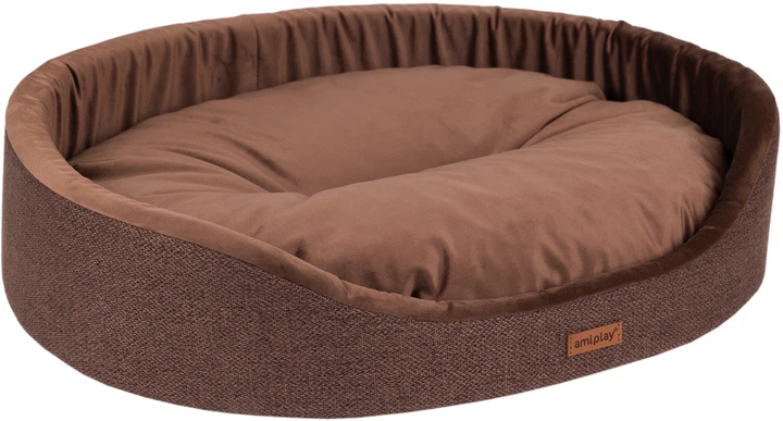 Legowisko dla psów Amiplay Siena owalne S Brązowe (5907563299122) - obraz 2