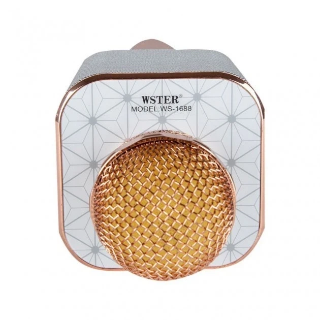 Микрофон-караоке беспроводной bluetooth WSTER WS-1688 Rose/Розовый - изображение 6