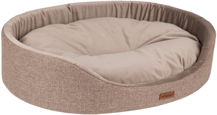 Legowisko dla psów Amiplay Siena owalne S Beżowe (5907563299115) - obraz 2