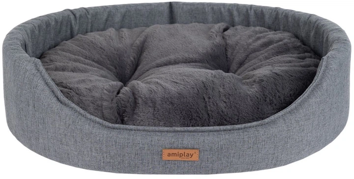 Лежак для собак Amiplay Como овальний L Графітовий (5907563312685) - зображення 1