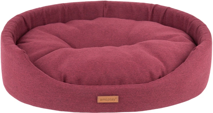Лежак для собак Amiplay Montana овальний XXL Бордовий (5907563281141) - зображення 1