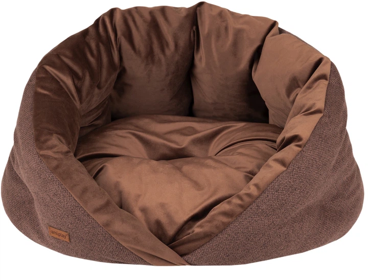 Legowisko dla psów Amiplay Siena kokon S Brązowe (5907563298873) - obraz 1