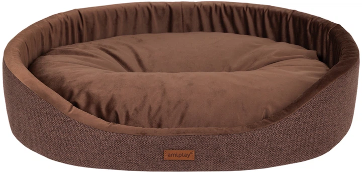 Legowisko dla psów Amiplay Siena owalne XL Brązowe (5907563303065) - obraz 1