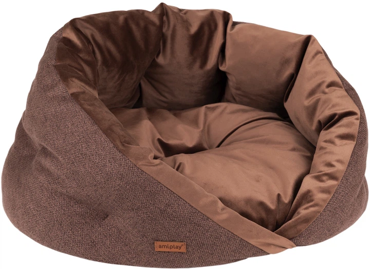 Legowisko dla psów Amiplay Siena kokon S Brązowe (5907563298873) - obraz 2