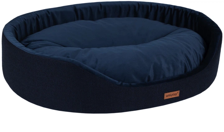 Legowisko dla psów Amiplay Siena owalne L Niebieskie (5907563299191) - obraz 2