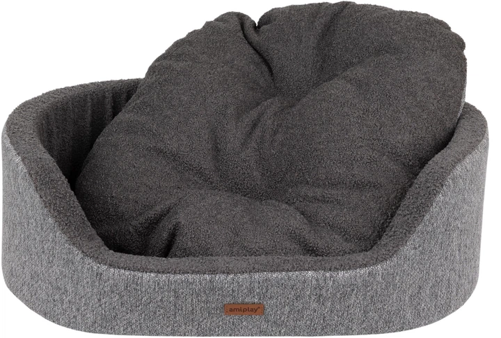 Лежак для собак Amiplay Malmo Еліпса S Сірий (5907563299290) - зображення 2