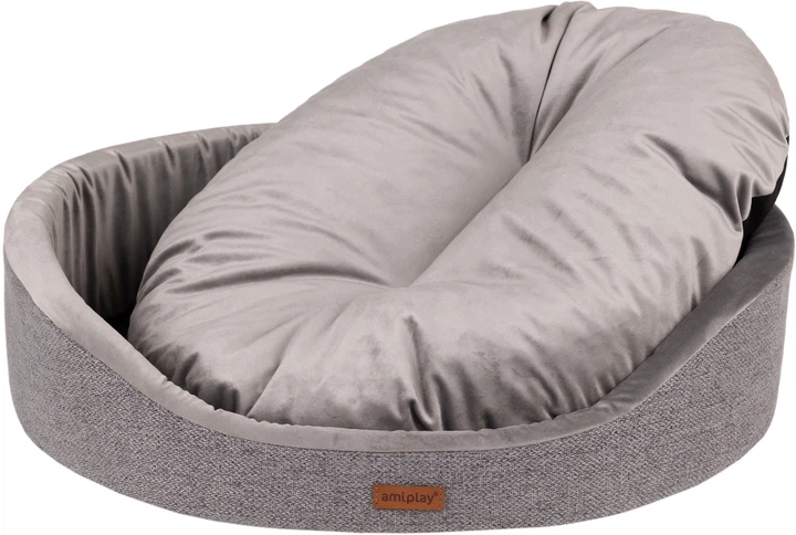 Лежак для собак Amiplay Siena овальний XL Сірий (5907563303041) - зображення 3