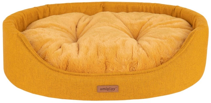 Лежак для собак Amiplay Como овальний L Жовтий (5907563312678) - зображення 1