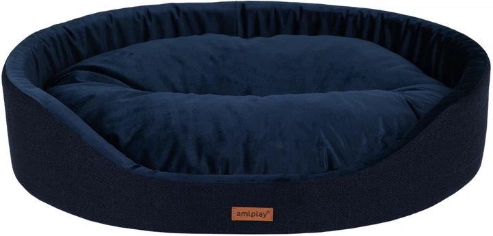 Legowisko dla psów Amiplay Siena owalne XXL Niebieskie (5907563303102) - obraz 1