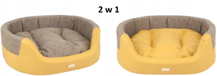 Legowisko dla psów Amiplay Morgan Elipsa 2w1 S Żółte (5907563238671) - obraz 3