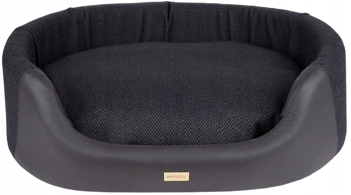 Legowisko dla psów Amiplay Milano Elipsa M Czarne (5907563310599) - obraz 1