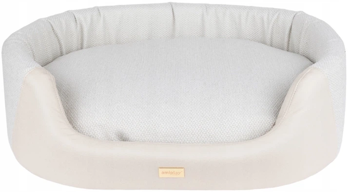 Legowisko dla psów Amiplay Milano Elipsa L Kremowe (5907563310636) - obraz 1