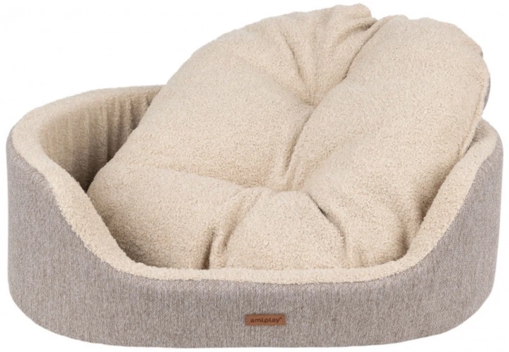 Legowisko dla psów Amiplay Malmo Elipsa S Beżowe (5907563299306) - obraz 3