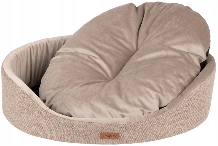 Legowisko dla psów Amiplay Siena owalne XXL Beżowe (5907563303126) - obraz 3