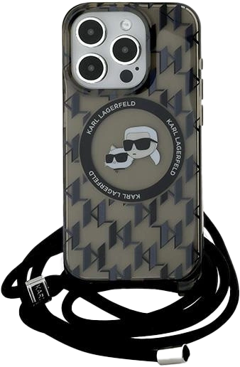 Etui Karl Lagerfeld IML Crossbody Monogram Karl & Choupette do Apple iPhone 15 Pro Black (KLHMP15LHCKCKLCK) - obraz 2