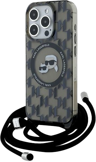 Etui Karl Lagerfeld IML Crossbody Monogram Karl & Choupette do Apple iPhone 15 Pro Max Black (KLHMP15XHCKCKLCK) - obraz 1