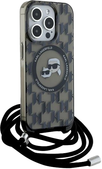 Etui Karl Lagerfeld IML Crossbody Monogram Karl & Choupette do Apple iPhone 15 Pro Max Black (KLHMP15XHCKCKLCK) - obraz 3