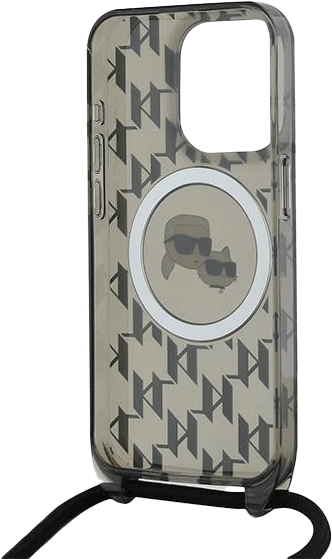 Etui Karl Lagerfeld IML Crossbody Monogram Karl & Choupette do Apple iPhone 15 Pro Max Black (KLHMP15XHCKCKLCK) - obraz 5