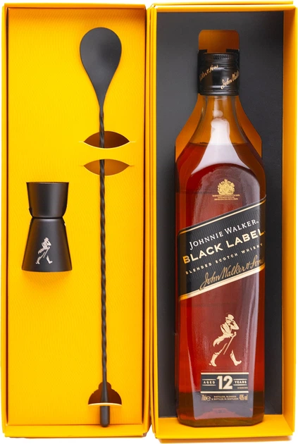 Виски Johnnie Walker Black label 0.7 л 40% в подарочной упаковке +