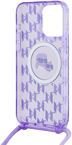 Etui Karl Lagerfeld IML Crossbody Monogram Karl & Choupette Head MagSafe do Apple iPhone 15 Pro Purple (KLHMP15LHCKCKLCU) - obraz 5