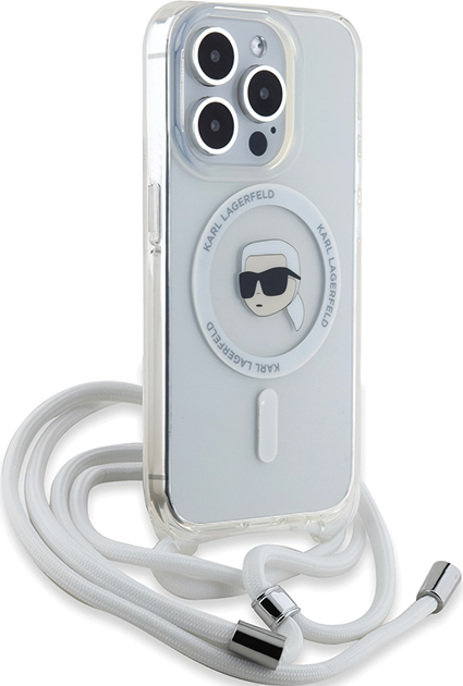 Панель Karl Lagerfeld Crossbody IML Karl Head Magsafe для Apple iPhone 15 Pro  Max Transparent (KLHMP15XHCKHNT) - зображення 2