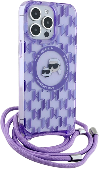 Etui Karl Lagerfeld IML Crossbody Monogram Karl & Choupette Head MagSafe do Apple iPhone 15 Pro Max Purple (KLHMP15XHCKCKLCU) - obraz 2
