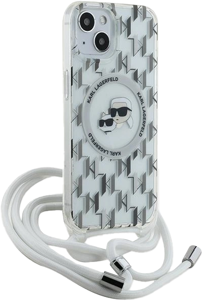 Etui Karl Lagerfeld IML Crossbody Monogram Karl & Choupette do Apple iPhone 13/14/15 Transparent (KLHMP15SHCKCKLCT) - obraz 3