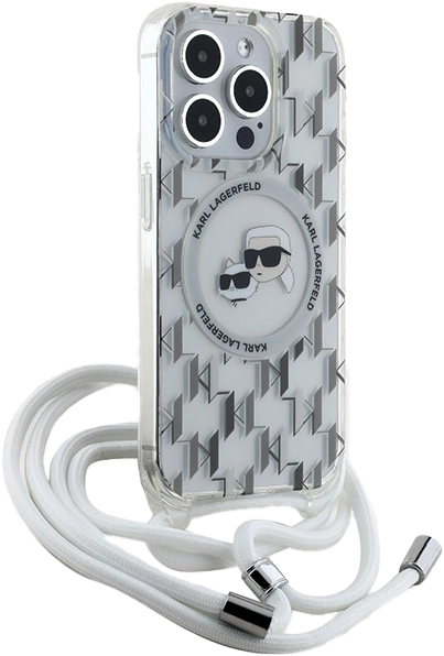 Etui Karl Lagerfeld IML Crossbody Monogram Karl & Choupette do Apple iPhone 15 Pro Transparent (KLHMP15LHCKCKLCT) - obraz 2