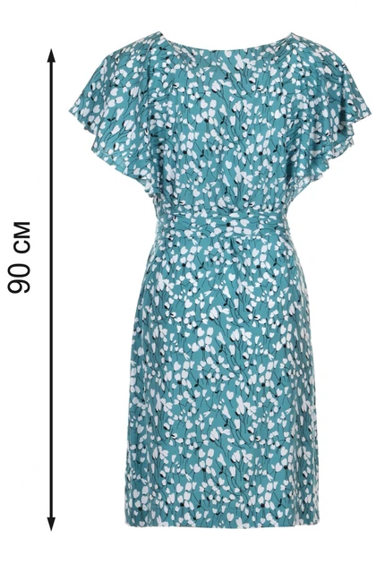 Жіноча сукня зі штапелю в квіти LadyLike 44 Бірюзовий (ll2100018178383) - Фото 4 Жіноча сукня зі штапелю в квіти LadyLike 44 Бірюзовий (ll2100018178383) - изображение 4