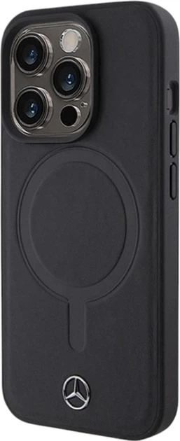 Etui Mercedes-Benz Smooth Leather MagSafe do Apple iPhone 15 Pro Black (MEHMP15L23RCMK) - obraz 2
