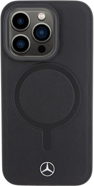 Etui Mercedes-Benz Smooth Leather MagSafe do Apple iPhone 15 Pro Black (MEHMP15L23RCMK) - obraz 3
