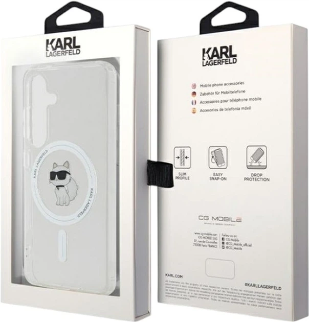 Etui Karl Lagerfeld IML Choupette MagSafe do Samsung Galaxy S24 Transparent (KLHMS24SHFCCNOT) - obraz 8