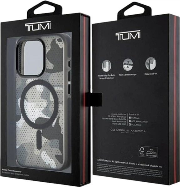 Панель TUMI Frosted Camo Print MagSafe для Apple iPhone 15 Pro Max Black (TUHMP15XTCAMK) - зображення 8
