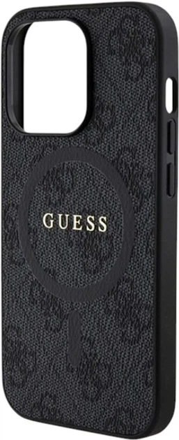 Etui Guess 4G Collection Leather Metal Logo MagSafe do Apple iPhone 15 Pro Black (GUHMP15LG4GFRK) - obraz 6