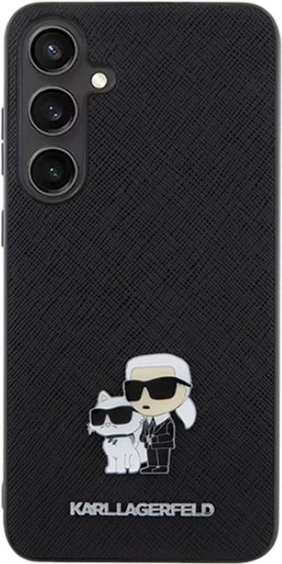 Etui Karl Lagerfeld Saffiano Karl&Choupette Metal Pin do Samsung Galaxy S24 Plus Black (KLHCS24MPSAKCMPK) - obraz 3