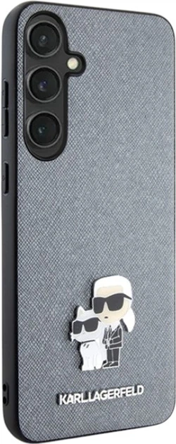 Etui Karl Lagerfeld Saffiano Karl&Choupette Metal Pin do Samsung Galaxy S24 Plus Grey (KLHCS24MPSAKCMPG) - obraz 4