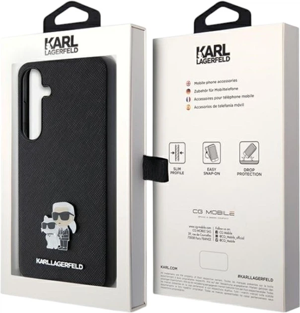 Etui Karl Lagerfeld Saffiano Karl&Choupette Metal Pin do Samsung Galaxy S24 Plus Black (KLHCS24MPSAKCMPK) - obraz 8