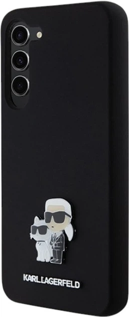 Панель Karl Lagerfeld Silicone Karl&Choupette Metal Pin для Samsung Galaxy S23 Plus Black (KLHCS23MSMHKCNPK) - зображення 2