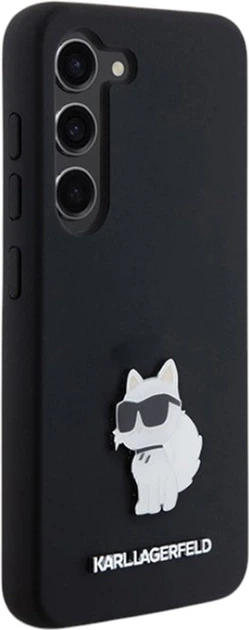 Etui Karl Lagerfeld Silicone Choupette Metal Pin do Samsung Galaxy S23 Black (KLHCS23SSMHCNPK) - obraz 4