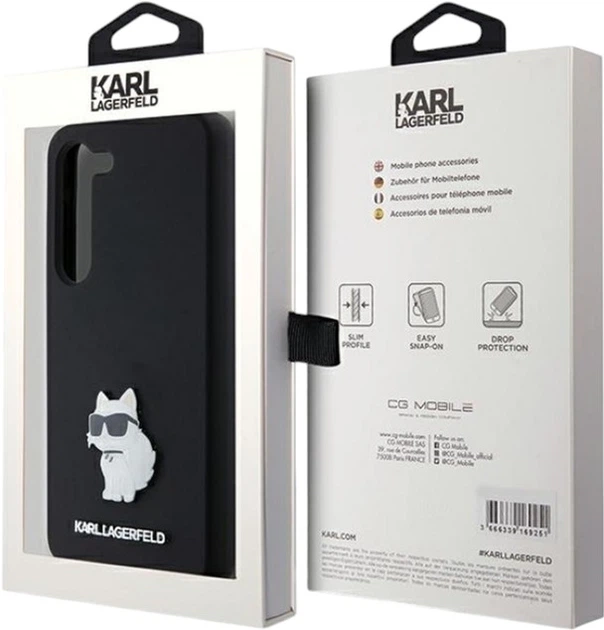 Etui Karl Lagerfeld Silicone Choupette Metal Pin do Samsung Galaxy S23 Black (KLHCS23SSMHCNPK) - obraz 8
