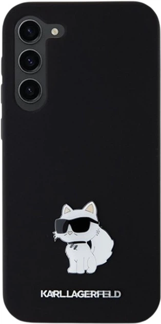 Панель Karl Lagerfeld Silicone Choupette Metal Pin для Samsung Galaxy S23 Plus Black (KLHCS23MSMHCNPK) - зображення 3
