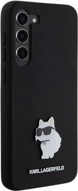 Панель Karl Lagerfeld Silicone Choupette Metal Pin для Samsung Galaxy S23 Plus Black (KLHCS23MSMHCNPK) - зображення 4