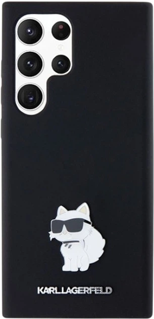 Etui Karl Lagerfeld Silicone Choupette Metal Pin do Samsung Galaxy S23 Ultra Black (KLHCS23LSMHCNPK) - obraz 3