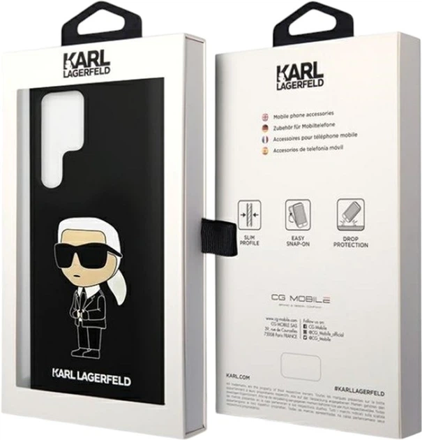 Etui Karl Lagerfeld Silicone Ikonik do Samsung Galaxy S24 Ultra Black (KLHCS24LSNIKBCK) - obraz 8