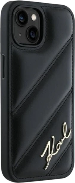 Etui Karl Lagerfeld Diagonal Quilted Script do Apple iPhone 15/14/13 Black (KLHCP15SPQDSMGK) - obraz 4