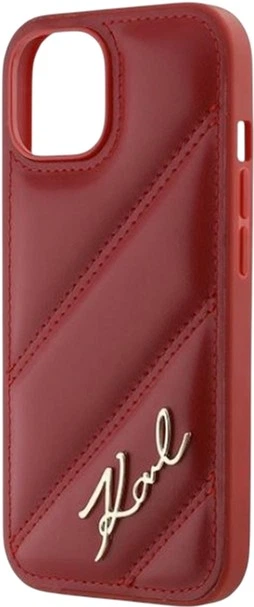 Etui Karl Lagerfeld Diagonal Quilted Script do Apple iPhone 15/14/13 Red (KLHCP15SPQDSMGR) - obraz 6
