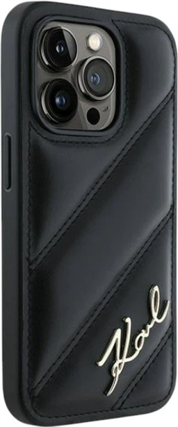 Etui Karl Lagerfeld Diagonal Quilted Script do Apple iPhone 15/14/13 Black (KLHCP14SPQDSMGK) - obraz 4