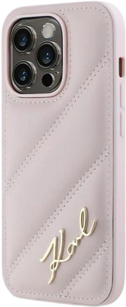 Etui Karl Lagerfeld Diagonal Quilted Script do Apple iPhone 14 Pro Max Pink (KLHCP14XPQDSMGP) - obraz 2